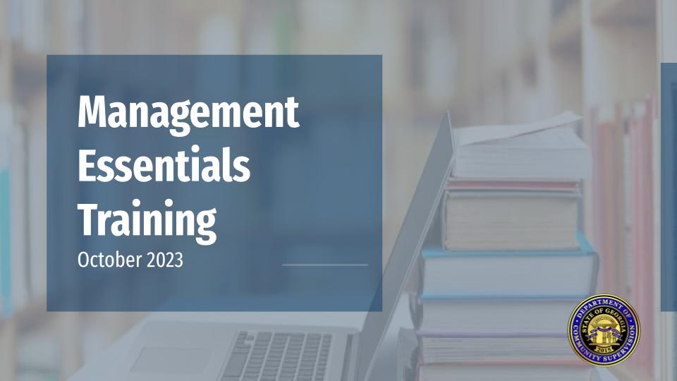 Management Essentials Training October 2023